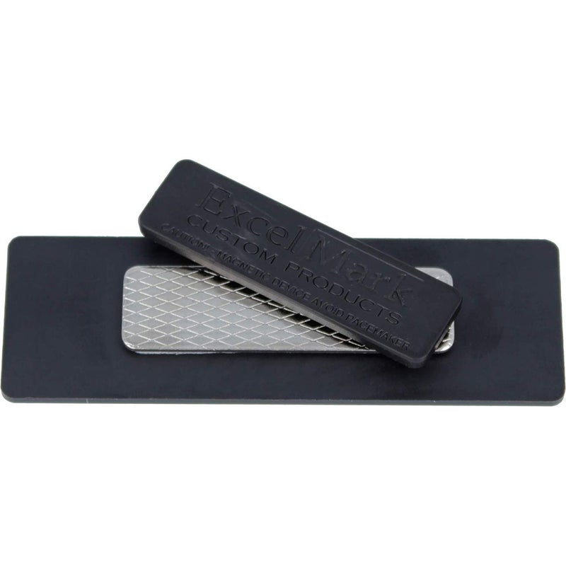 ExcelMark Blank Name Tag/Badge with Magnetic Backing - 1"x 3"(25 Pack - Silver) - Image 3